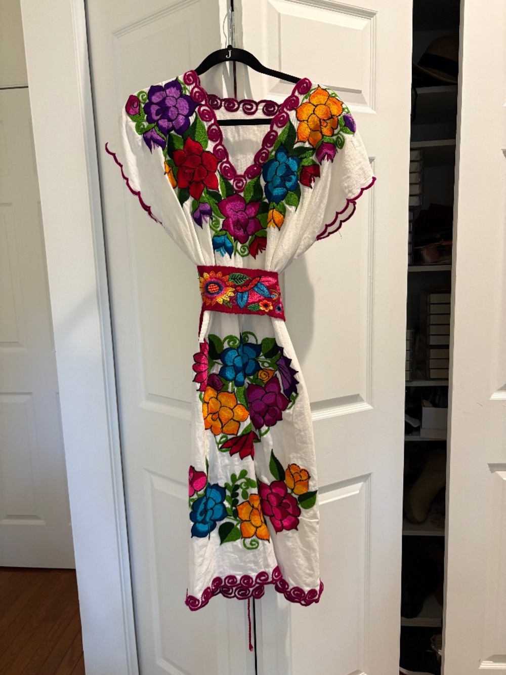 Mexican embroidered dress One size NWOT
